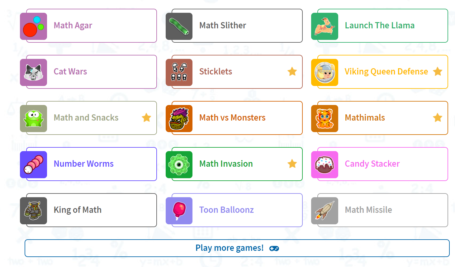 Here are some Math Games to make review fun!!