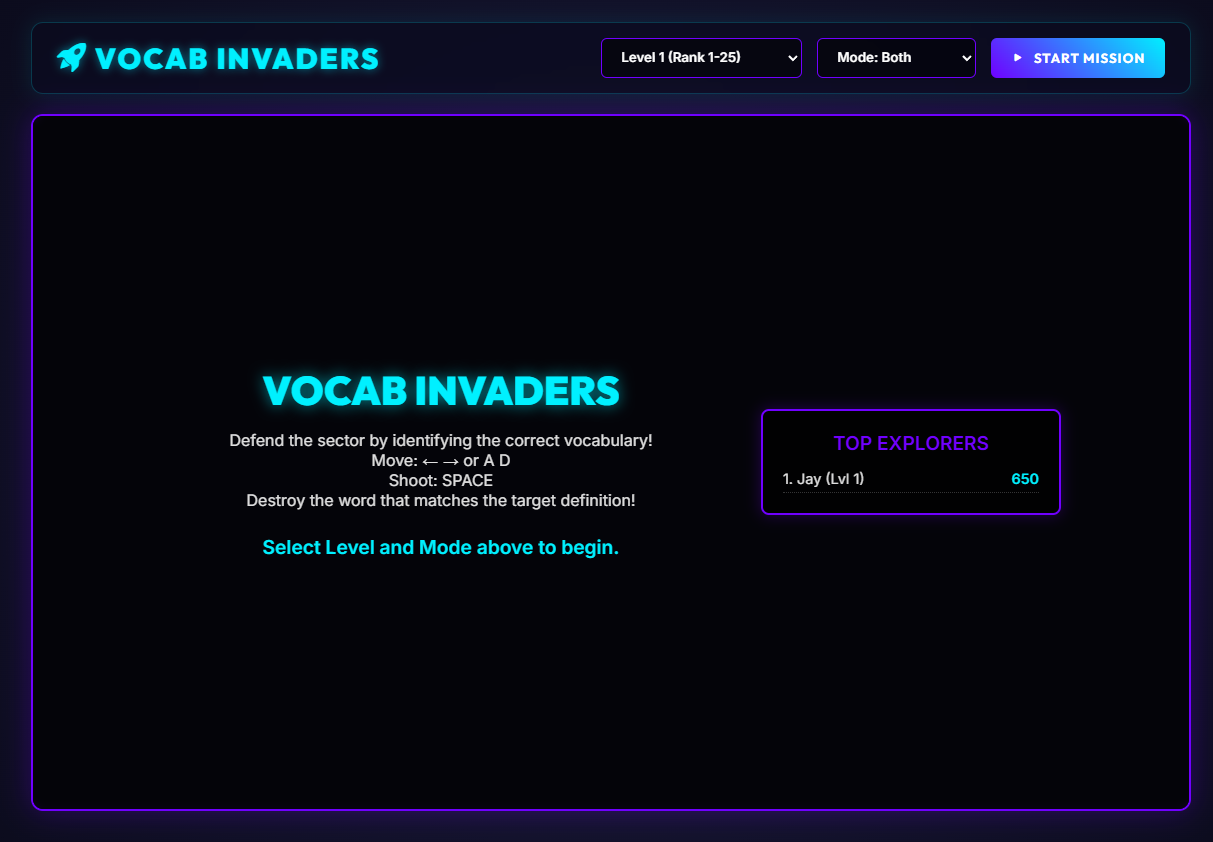 Vocabulary Invaders